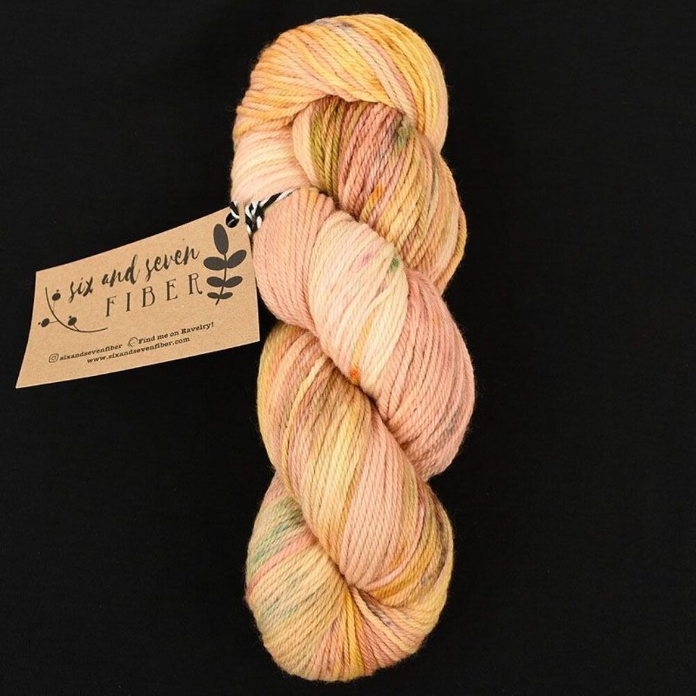 Six & Seven Fiber DK Yarn 100% Non-Superwash Merino Hand Dyed Magnolia